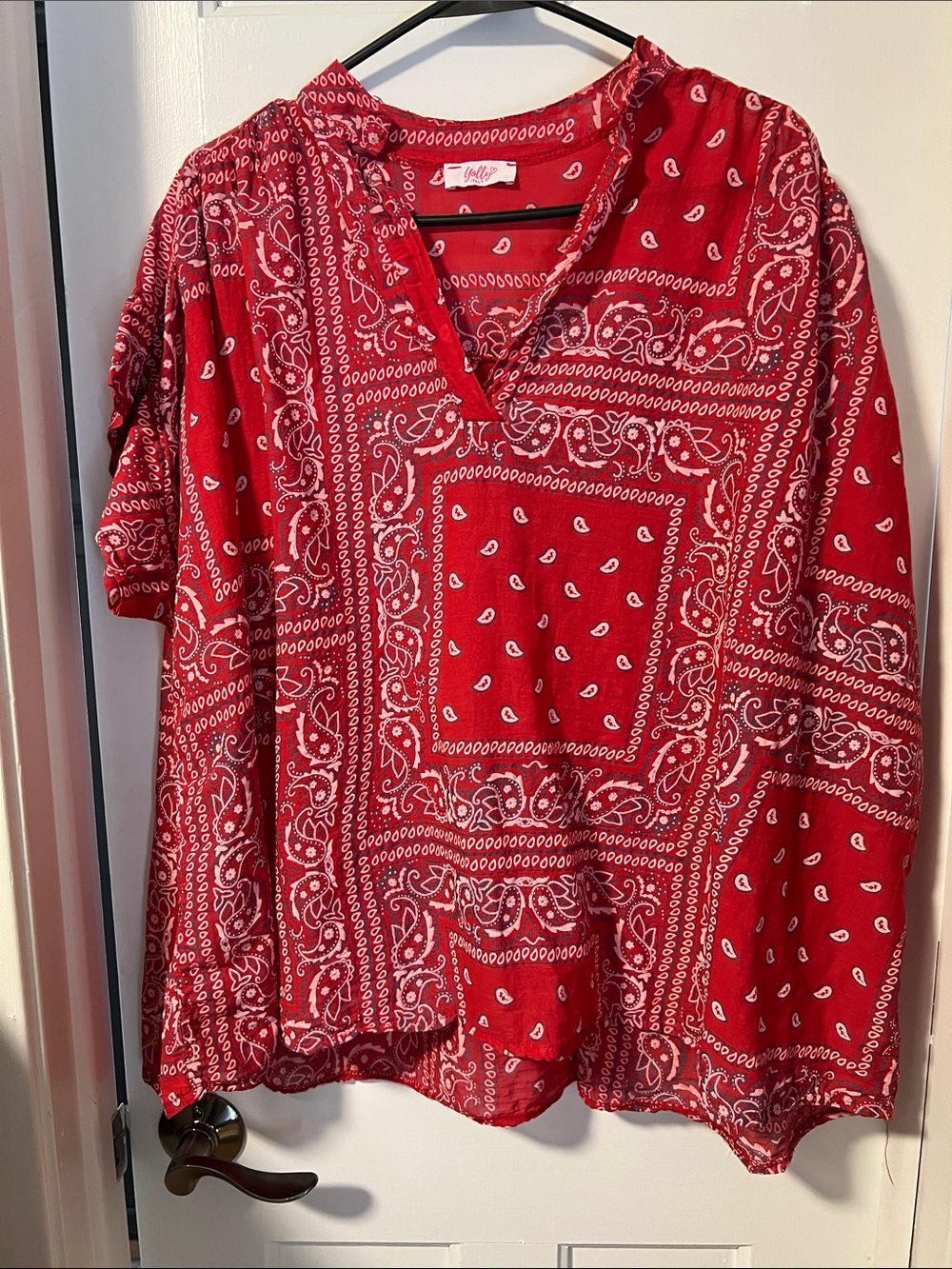 Red Bandana Print woman’s Shirt